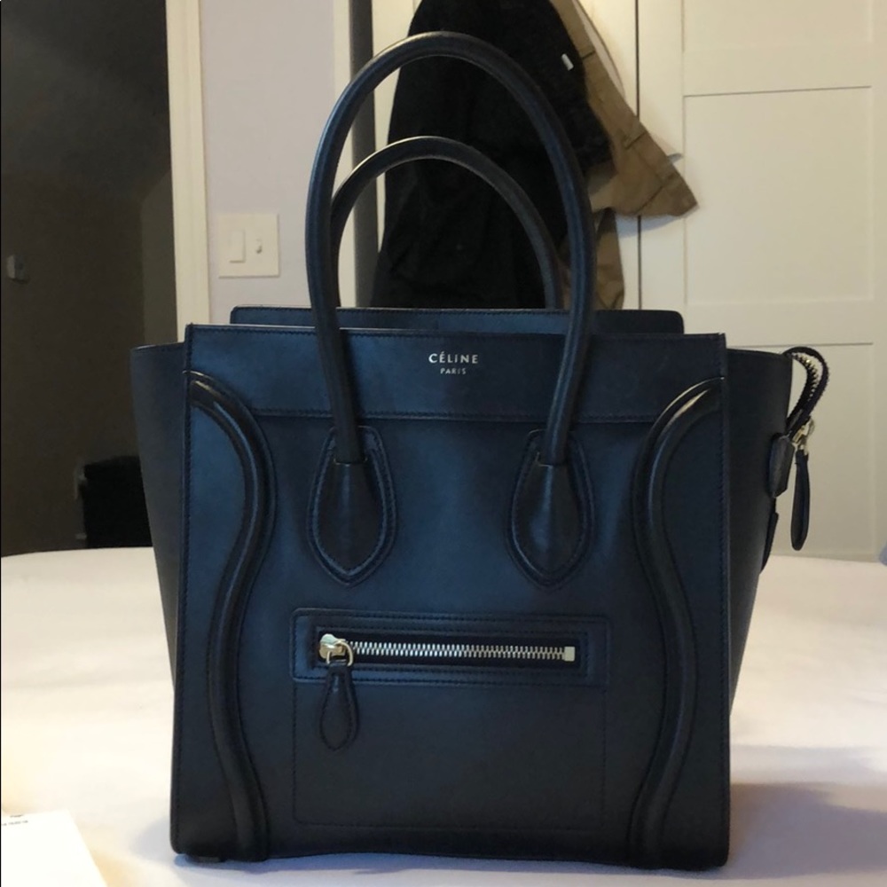 Celine Micro Luggage Tote Black